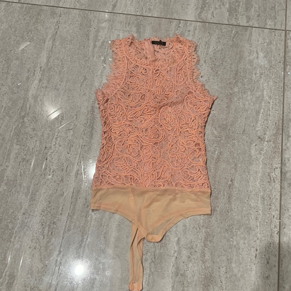 Depri peach mesh bodysuit